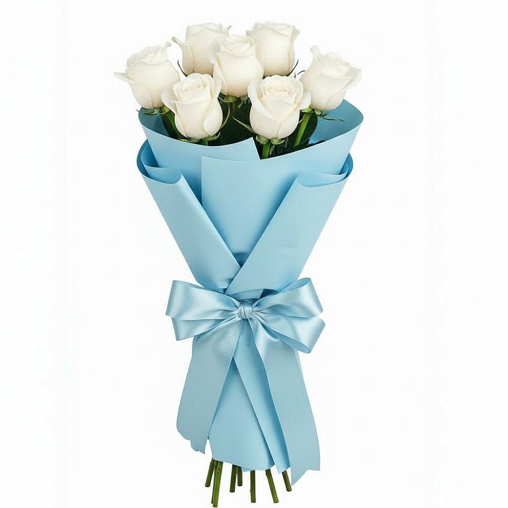 Букет 7 белых роз Проуд в Пласте