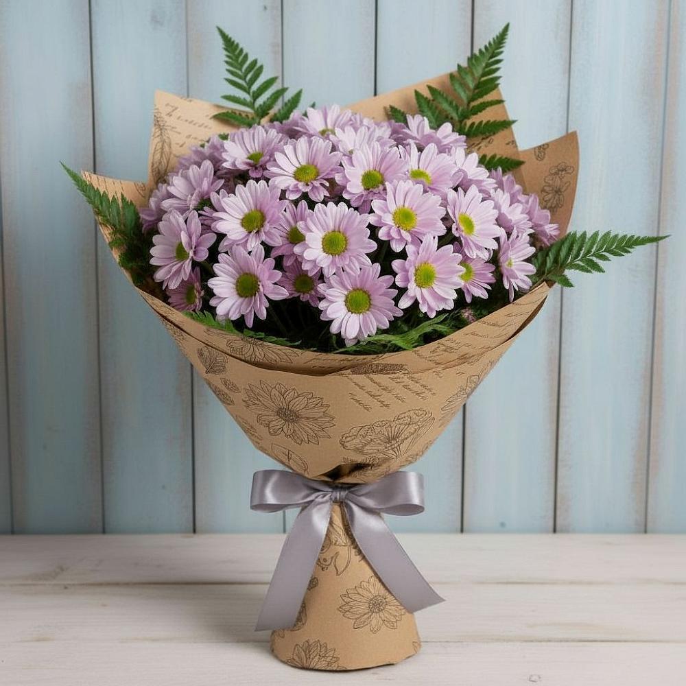 Букет цветов из: Хризантемы в Пласте