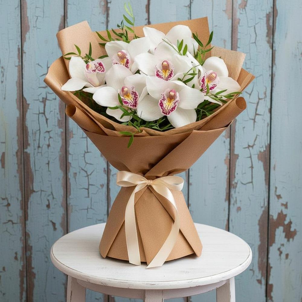Букет цветов из: Орхидеи и Розы в Пласте