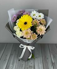 Букет цветов из:  Розы, Герберы и Хризантемы #REPLACE_PRED# Пласте