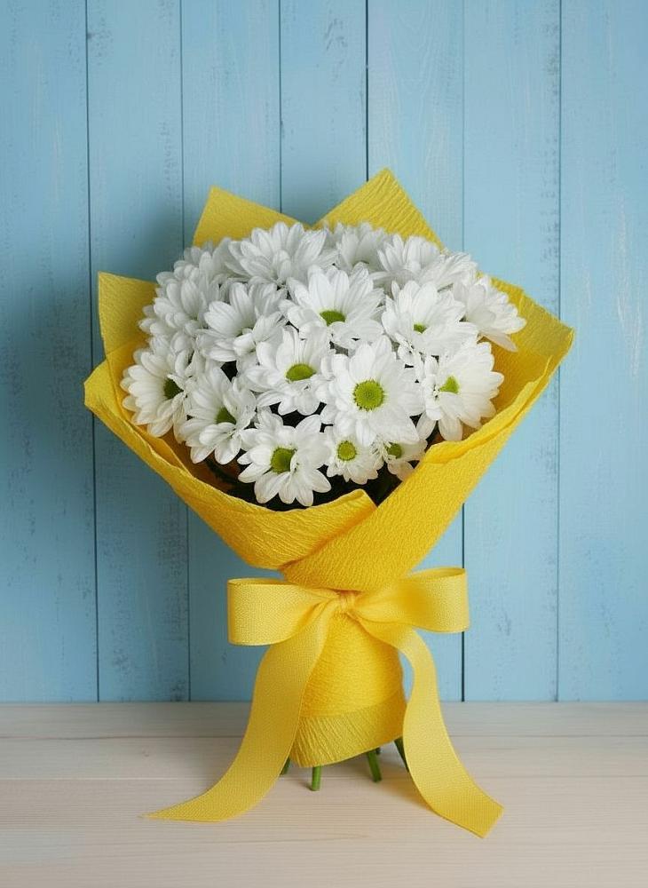 Букет цветов из: Хризантемы в Пласте