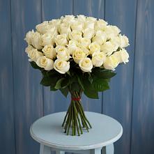 Букет 51 Белая роза Эдлесс Лав в Пласте