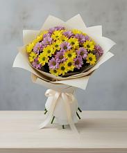Букет цветов из:  Хризантемы в Пласте