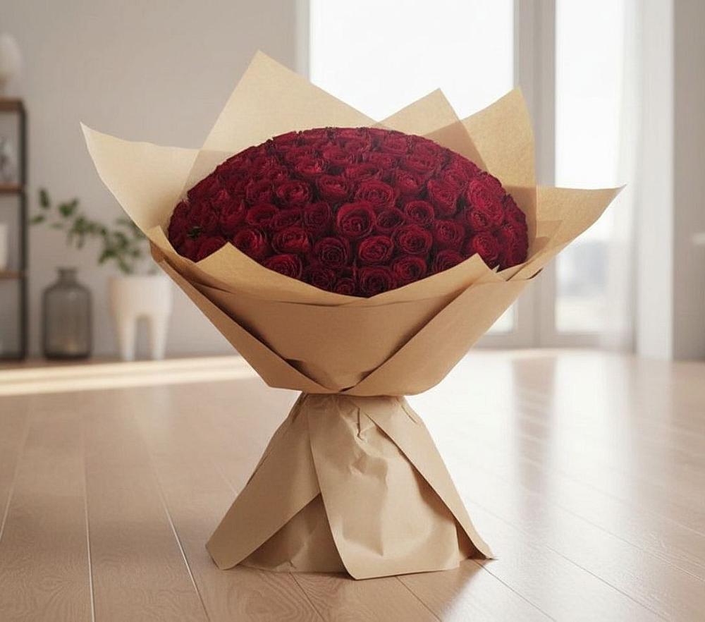 Букет 101 Красная роза в Пласте