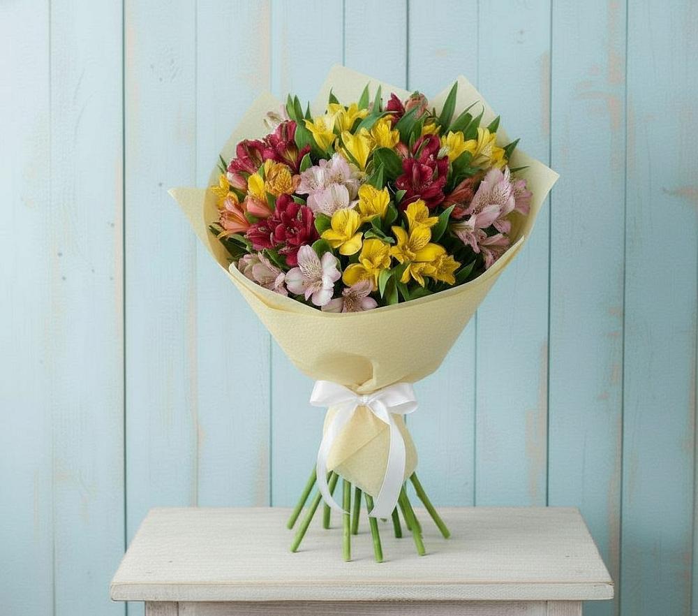 Букет цветов из: Альстромерии в Пласте