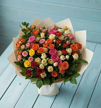Букет Микс из разноцветных кустовых роз #REPLACE_PRED# Пласте